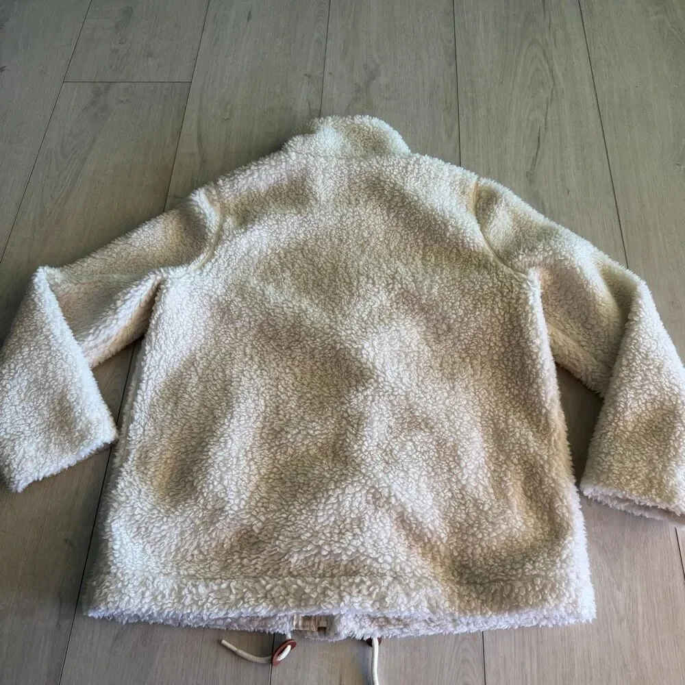 Madewell Sourced Sherpa Zip Jacket Cream Off White Size Small